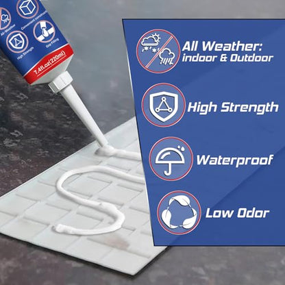 Yeardera Heavy Duty Construction Adhesive, 7.4 Ounce Cement Glue Squeeze Tube, Versatile Construction Glue for Tile, Floor, Stone, Wood, Wall & More, Pack of 1 (CZJS-001)