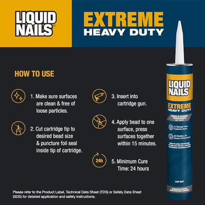 Liquid Nails - 414607 LN-907 Extreme Heavy Duty Construction Adhesive (LN-907) 10 oz - color: White, size: 10 Ounce, style: Extreme Heavy Duty