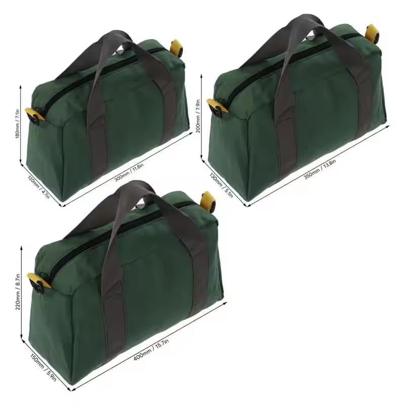 Portable Tools Bags Wide Mouth Tool Bag Canvas Waterproof High Capacity Storage Handbag for Technicians (12inch) - color: 12inch
