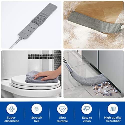 6pcs Dusters Replacement Cloth Retractable Gap Dust Cleaner Cloths, Reusable Microfiber Cloth Cover Washable, Under Furniture Duster Refill for Home Kitchen Household Wall Couch Cleaning Supplies - size: 6pcs Duster Cloths