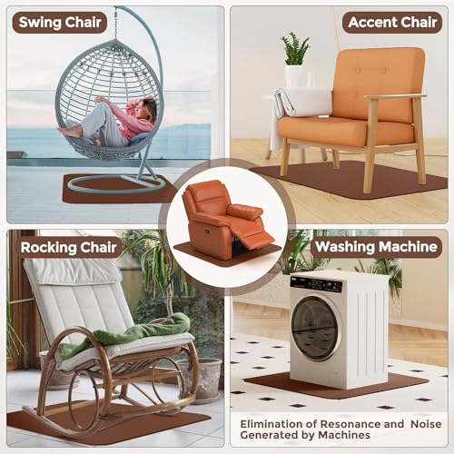 Non Slip Recliner Pads For Hardwood Floors, Recliner Floor Protector Keep Recliner From Sliding, Recliner Slide Stoppers, Under Recliner Mat, Furniture Pad For Recliner, Recliner Gripper,Recliner Grip - size: Square-Brown