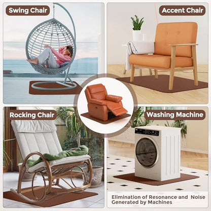 Non Slip Recliner Pads For Hardwood Floors, Recliner Floor Protector Keep Recliner From Sliding, Recliner Slide Stoppers, Under Recliner Mat, Furniture Pad For Recliner, Recliner Gripper,Recliner Grip - size: Square-Brown