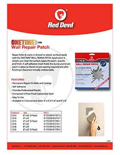 Red Devil 1218 8" x 8" ONETIME Wall Repair Patch, 1 Pack - size: 8 Inch, style: 1 Pack