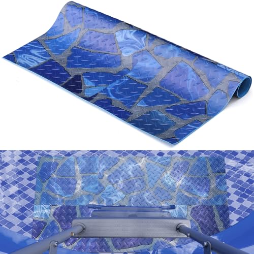 Drydiet Above Ground Ladder Mat, Swimming Protective Nonslip Step Pad with Texture, Pool Essentials Accessories for Floor Liners and Stairs, Marble Pattern(36 x 16 Inch) - size: 36 x 16 Inch