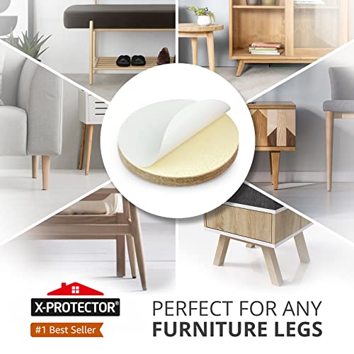 16 Heavy-Duty Felt Furniture Pads 2” 1/4” Thick X-Protector! Round Felt Pads for Furniture Feet - The Best Felt Floor Protectors for Furniture to Prevent Scratches. Protect Your Hard Floor! (Beige) - size: 2 Inch 16 Pcs Round Beige