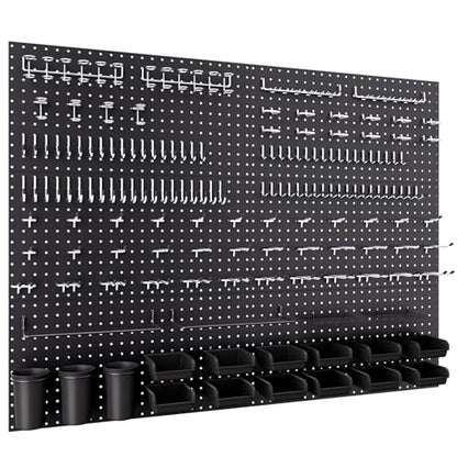 INCLY 48x36 Inch Metal Peg Board Kit with 1/4" Pegboard Hooks Accessories, 6PCS Peg Board Panels and 234PCS Black Pegboard Wall Organizer Tool Storage System for Garage Workbench Shed - size: 48x36 Inch