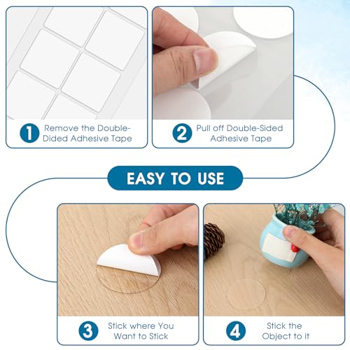 Dimeho Transparent Tablecloth Clips, 40 Pcs Removable Outdoor Table Cloth Holder Double Sided Mounting Tape Adhensive Dots Windproof Table Cover Clips for Picnic Poster Carpet Party Indoor Decor