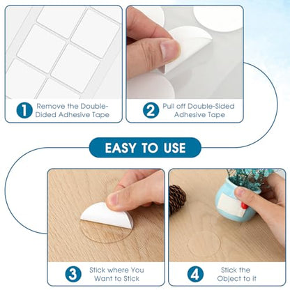 Dimeho Transparent Tablecloth Clips, 40 Pcs Removable Outdoor Table Cloth Holder Double Sided Mounting Tape Adhensive Dots Windproof Table Cover Clips for Picnic Poster Carpet Party Indoor Decor