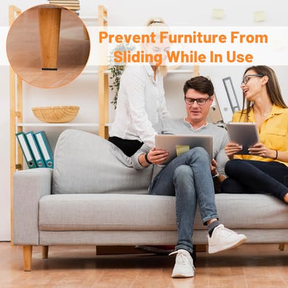 68pcs Anti Slide Furniture Grips,Non Skid Furniture Grippers, Thick EVA Furnitures Non Slip Pad for Wood Floor On Floors, 2 Sizes Adhesive Recliner Pad for Hardwood Floors