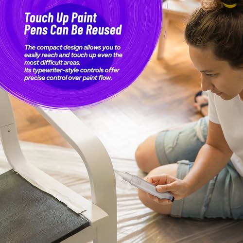 Fillable Touch Up Paint Pen Brush, 3 Pcs Paint Pen for Wall Touch Up, Refillable Paint Pens for Walls, Wood Floors, Cabinets, Windows, Doors,Refillable Touch-Up Paint Pens