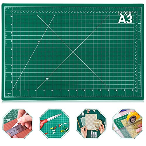 anezus Self Healing Sewing Mat, 12inch x 18inch Rotary Cutting Mat Double Sided 5-Ply Craft Cutting Board for Sewing Crafts Hobby Fabric Precision Scrapbooking Project - size: 17.8"L x 11.9"W