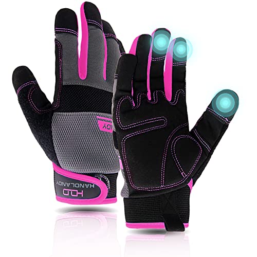 AIGEVTURE Work Gloves Men Women,Utility Gardening Gloves Touch Screen,Thin Mechanic Working Gloves Pink,Comfortable,Flexible,Fit (X-Small, Pink) - color: Pink, size: X-small (Pack of 1)