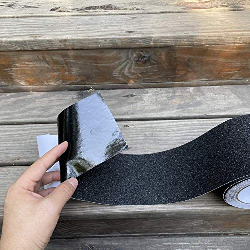COSIMIXO 4" x 35Ft Heavy Duty Anti Slip Tape,Best 80grit Friction,Grip,Abrasive for Stairs Outdoor/Indoor Waterproof Grip Tape Safety Non Skid Tread Staircases Anti-Slip Traction Tape Black - size: 4" x 35Ft Black