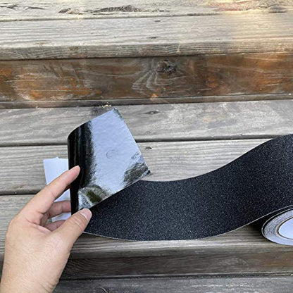 COSIMIXO 4" x 35Ft Heavy Duty Anti Slip Tape,Best 80grit Friction,Grip,Abrasive for Stairs Outdoor/Indoor Waterproof Grip Tape Safety Non Skid Tread Staircases Anti-Slip Traction Tape Black - size: 4" x 35Ft Black