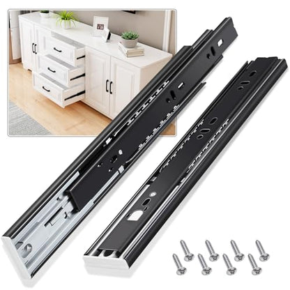 Push to Open Drawer Slides 5 Pairs Full Extension 12 14 16 18 20 22 24 inch Side Mount Pull Out Kitchen Cabinet Rails Bracket Replacement Ball Bearing Tracks kit Guide Runner 100 LB Capacity - size: 12 Inch, style: Push open-5 pairs