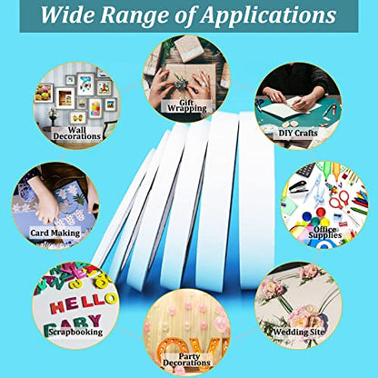 Double-Sided Fabric Tape, Hem Tape No Sew Double Sided Tape for Crafts Arts, 6 Rolls Strong Adhesive Cloth Sewing Tape for Hemming, Clothing Repairs, Pants, DIY Projects, Paper Backing (0.6/0.8/1inch) - size: 15mm*2 / 20mm*2 / 25mm*2
