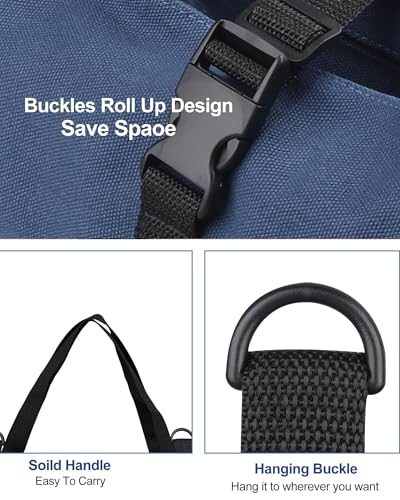 Roll Up Tool Bag, 16OZ Canvas Wrench Roll Up Pouch Multi-Purpose Tool Roll Organize, 5 Zippered Tool Pockets (Blue) - color: Blue, size: 5 Zipper Pockets