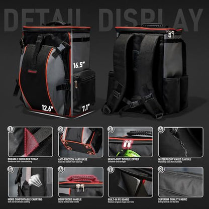 YESWELDER Welding Backpack, Large Capacity Professional Welding Tool Bag with Helmetcatch, Multipurpose Heavy Duty Welder Bag for Travel Hiking and Outdoor Activities