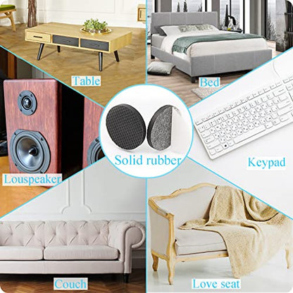 Non-Slip Furniture Pads,Solid Round Rubber Feet,12PCS 2 inch,20PCS 1",Stoppers,Self Adhesive Anti-Sliding Grippers for Bed,Couch,Table,Prevent Hardwood Floors Scratching Black - size: 1 Inch Round and 2 Inch Round
