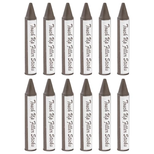 PATIKIL Furniture Markers Touch Up, 12 Pcs Wax Wood Filler Sticks Furniture Repair Crayons for Scratches, Wood Floor, Holes, Tables, Walnut - color: Walnut