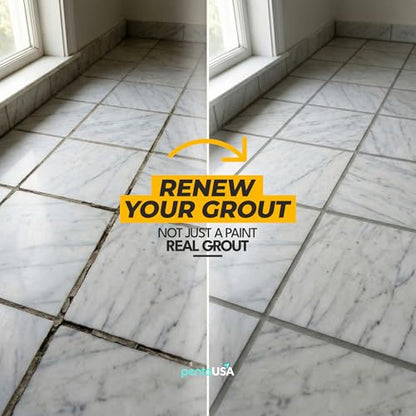 PentaUSA Tile Grout Repair Kit - Gray Premixed Acrylic Sanded Grout, Water-Resistant Grout Filler for Bathroom&Shower, Kitchen Floor, Fast Drying, with Applicator, 13.4 oz (380g) - style: Grey