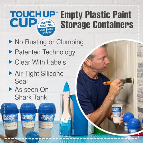 Touch Up Cup Empty Plastic Paint Storage Containers with Lids for Leftover Paint, Touch Ups, As Seen On Shark Tank Products, 13 oz, Pack of 3 - style: 3 Cups (Pack of 1)