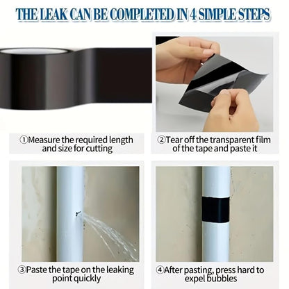 1 Roll Heavy-Duty Self-Adhesive Repair Tape - Suitable for Plastic, Roof Leaks, Bathtub/Shower, Doors - Leakproof Sealant, & DIY Repairs