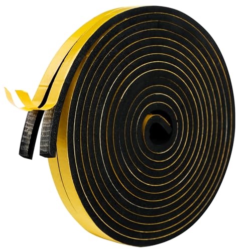 Weather Stripping Door Seal Foam Tape for Doors Windows 1/2 Inch W x 1/4 Inch T 33 FT Strong High Density Foam Insulation Strips Adhesive Tape Black - size: 1/2 Inch W X 1/4 Inch T 33 Ft Black