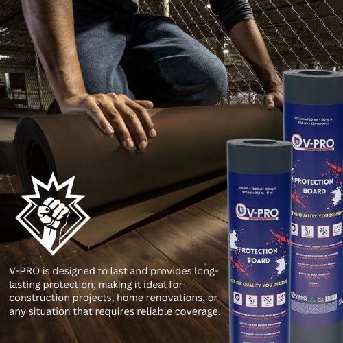 V-PRO 538sqft Floor Protector - Anti Paint, Durable, Waterproof, Floor Covering - Ideal for Construction, Renovations and Move. - Ultimate Floor Protection Solution for Home and Office
