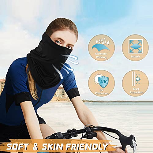 Neck Gaiter Bandana Face Mask: Sun Cooling Scarf Gator Cover Head for Men Women - color: Navy&royal Blue&grey&black