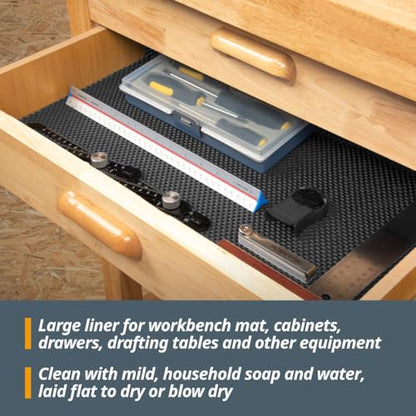 POWERTEC Non Slip Mat Anti Slip Mat, Heavy Duty Grip Mats, 24" x 48" Non Slip Pad Tool Mats for Workshop, Cabinet, Workbench Pad, Nonslip Drawer Shelf Liner, Sanding Pad for Woodworking Router 71014 - style: Non Slip Mat