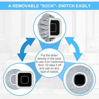 Kiss Core New Upgrade Furniture Movers Sliders, 8+8 Pack 4.3" Multi-Surface Furniture Sliders with Groove Design, 8PCS Moving Pads and 8 Hardwood Socks, Protect Floor and Easily Move Furniture - size: 4.3in 8+8pack