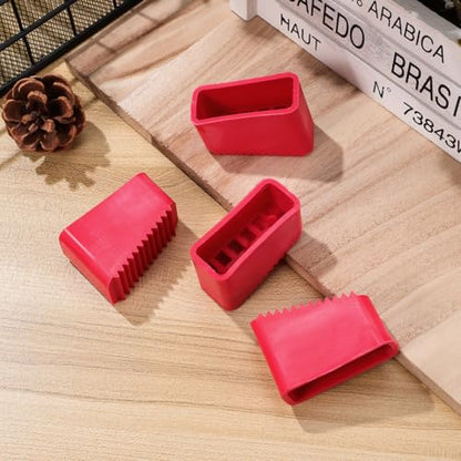 Cabilock Non-Slip Ladder Foot Covers 4 Pack Durable Rubber Ladder Pads Protective Replacement for Extension Feet 2.16X1.49X0.98In - color: 2.red