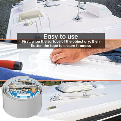 RV Roof Tape White,6 Inch X 50 Feet RV Sealant Tape,RV Camper Roofing Repair Sealant Tape, Waterproof Leak Tape for RV Repair,UV Resistant, Weatherproof, for Boat Sealing, Camper,Tents - size: 6 Inch X 50 Feet (Tape Only)