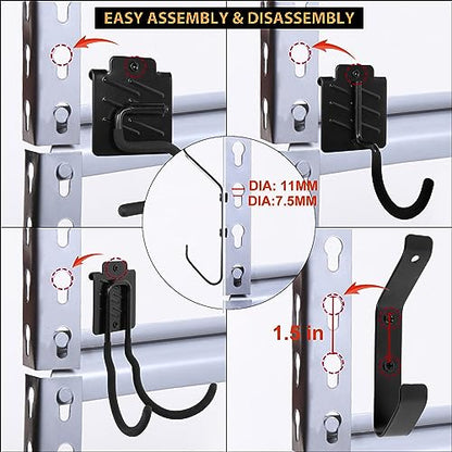 Wallmaster Boltless Shelving Hook Organizer Kit,7 Pcs Adjustable Storage Hanging Accessories for 1.5 inch Keyhole Rack,Garage Heavy Duty Tool Storage System - size: 7 pcs-Unspecified