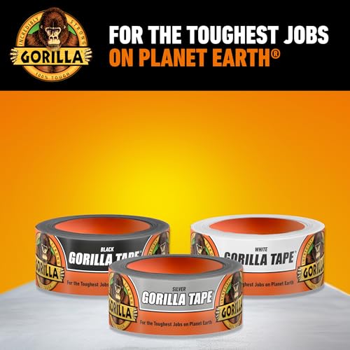 Gorilla Tape, 1.88 in x 30 yd, Silver (Pack of 1) - Duct, Utility, Triple Layer Strength, Indoor & Outdoor, Weather Resistant Shell - size: 1 - Pack