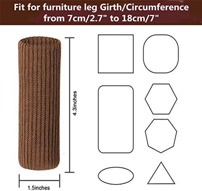 Ulalaza 32Pcs Chair Leg Floor Protectors Knitted Furniture Feet Non-Slip Wear-Resistant Noise-Reducing Chair Covers Caps Set (Style 2-Coffee) - color: Style 2-coffee
