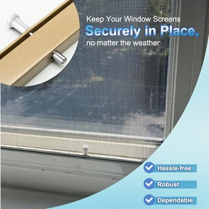 25 Pack Window Screen Plunger Latches with Caps, 5/32" X 1-1/2", Aluminum Window Screen Plunger Pins, Secure Window Screens in Place (White) - color: White