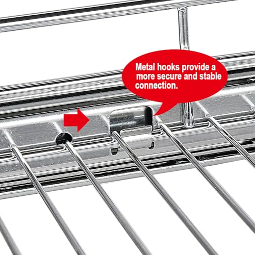 OCG 2 Tier Pull Out Cabinet Organizer (7.5" W x 21.5" D), Pull Out Drawers for Kitchen Cabinets, Pull Out Shelves for Base Cabinet Organization in Kitchen Bathroom Pantry, Chrome Finish - size: 7.5"w X 21.5"d, 2 Tier