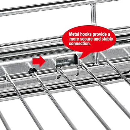 OCG 2 Tier Pull Out Cabinet Organizer (7.5" W x 21.5" D), Pull Out Drawers for Kitchen Cabinets, Pull Out Shelves for Base Cabinet Organization in Kitchen Bathroom Pantry, Chrome Finish - size: 7.5"w X 21.5"d, 2 Tier