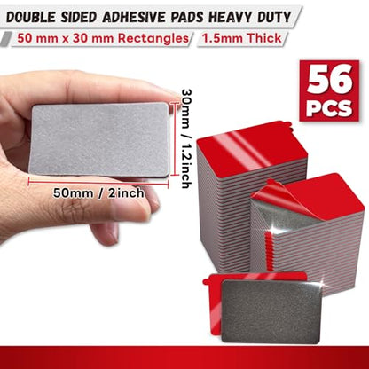Tikfoam 56Pcs Double Sided Tape Pre Cut, Heat Resistant, Heavy Duty UltraSticky Mounting Adhesive Pad, 2x1.18 inch Rectangles 1.5mm Thicked for Car, Home, Office and Outdoor - size: 2x1.2 inch Rectangle