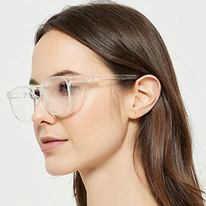 TOREGE Eye Protection Glasses,Fashionable Safety Glasses With Clear No Fog Lenses,Great Safety Goggles For Men&Women(Transparent White&Clear Lens) - color: Transparent White&clear Lens
