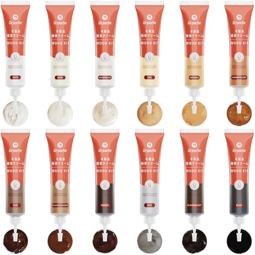 Wood Furniture Repair Kit, 12 Colors Wood Fillers Hardwood Laminate Floor Repair Kit Touch Up Paint Repair Scratch, Cracks, Stains, Discoloration for Furniture, Cabinet, Floor, Door, Table Surface - size: 12 Count (Pack of 1)