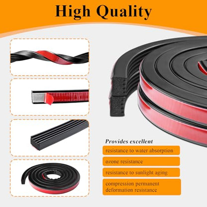 2 Pcs 326A0004 Ribbed Bulkhead Seal Strip 3/5" X 65", Tonneau Cover Bulkhead/Service Kit/Self-Adhesive EPDM Foam Rubber Seal W/Tape/Ideal Weather Stripping - style: 2 Pcs