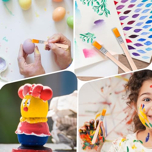 12 Pcs 5 x 0.5 Inch Nylon Flat Wall Paint Brush, Soft Bristle Paint-Brush, Small Paint Brushes for Touch Up, Trim Painting Brush with Wooden Handle, Trim Painting Tool for Walls, Cabinets, Fences