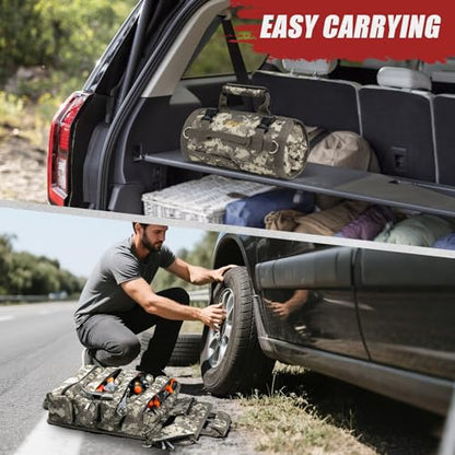 Tool Bag Roll Up, UUP Heavy Duty Rolled Empty Tool Storage Organizing, Portable Tool Roll Container with 2 Detachable Pockets, Folding Tool Holder, Father Day Dad Men Electrician Gift, Camouflage - color: Camouflage