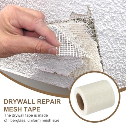 PATIKIL Drywall Repair Mesh Tape, 6 inch x 164 ft Fiberglass Repair Patch Self-Adhesive Dry Wall Joint Tape 8 Mesh Wall Hole Crack and Seam Patch, White - size: 6 inch x 164 Feet