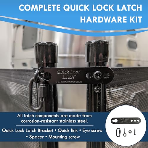 Pool Fence - Quick Lock Latch - Replaces Outdated Hook & Eye Style Latches – Durable Aluminum Pool Fence Lock Connector | DIY Pool Fence Easy Installation & Fits Most Mesh Safety Fences