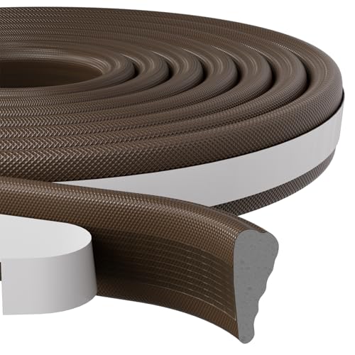 3 Pcs x196” Wedge Weather Stripping Door Seal Strip for Door Frame,Self-Adhesive Window Insulation Tape for Winter,Dark Foam Gap Filler for Light Noise Blocker Front Door Side Draft Stopper,Brown - color: Brown, size: 3pcs x196 Inch