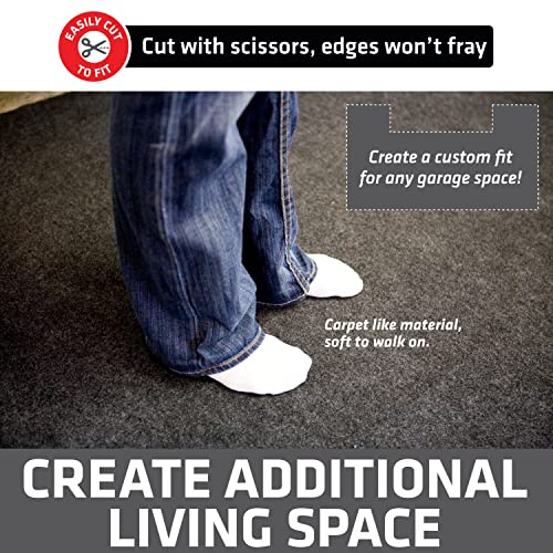 Drymate Garage Floor Mat, (17' x 7'4"), Protects Surfaces, Transforms Garage, Absorbent, Waterproof, Durable (USA Made) (Charcoal) (Includes Double Sided Tape) - size: 7'4" x 17' (Rectangular)